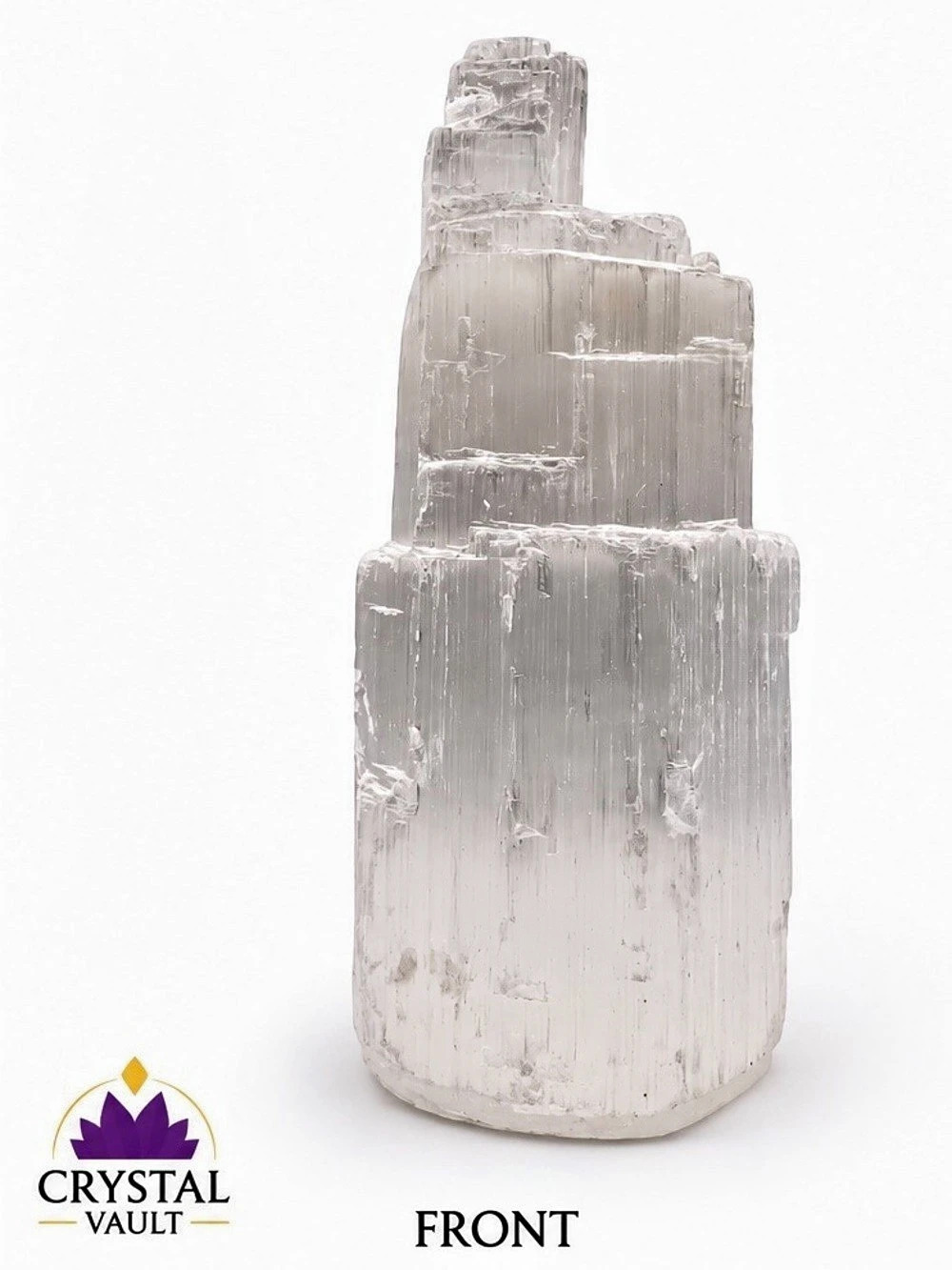 Selenite Crystal Tower 4.5” Natural Satin Spar Gypsum 8.4 oz